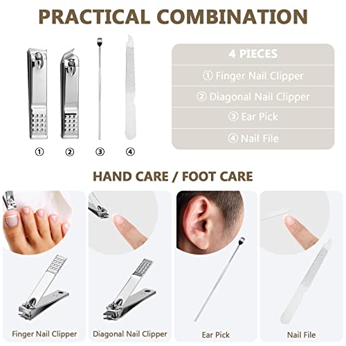 Lasnten 24-Piece Manicure & Pedicure Nail Clipper Set - Brown, 4-in-1
