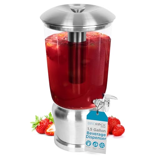 Large 1.5 Gallon Beverage Dispenser with Stand - Party Drink Jug, Lemonade Pitcher