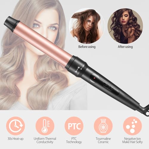 Gold 4-in-1 Curling Iron Set with Interchangeable Ceramic Barrels - Dual Voltage Hair Styling Tool
