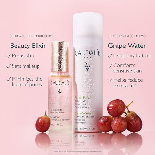 Caudalie Grape Water Moisturizing Face Mist 10oz Hydrating & Soothing Toner
