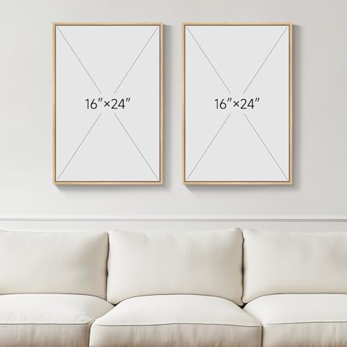 Modern Neutral Abstract Wall Art Set - 16x24 Inch Framed Canvas, 2 Pieces - Variation of THIS listing