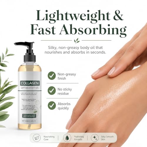 Collagen Body Oil for Skin Tightening & Hydration - 100g, Fast Absorbing