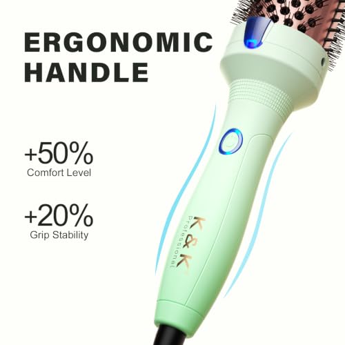 Electric Hair Brush 1.5 Inch - Salon-Quality Blowout & Curl Styling Tool - Black