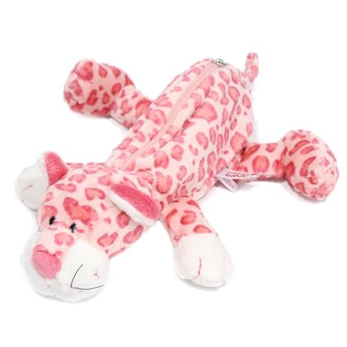 NICI Leopard Pink Cosmetic Bag, For women, Lip case, for Makeup and Essentials, Animal Figure Bag, Daily Cosmetic Bag, Travel Case