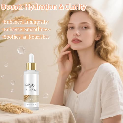 Rice Exfoliant Ampoule Duo - Gentle Black & White Rice Peel Shot | Dead Skin Remover + Blackhead Peel + Pore Minimizer | BHA Salicylic Acid Face Body Multi-Use Serum All Skin Types (200ml)