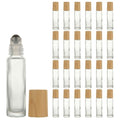 Glass Roll-On Bottle for Essential Oils 10ml with Bamboo Lid - Leakproof & Travel-Friendly