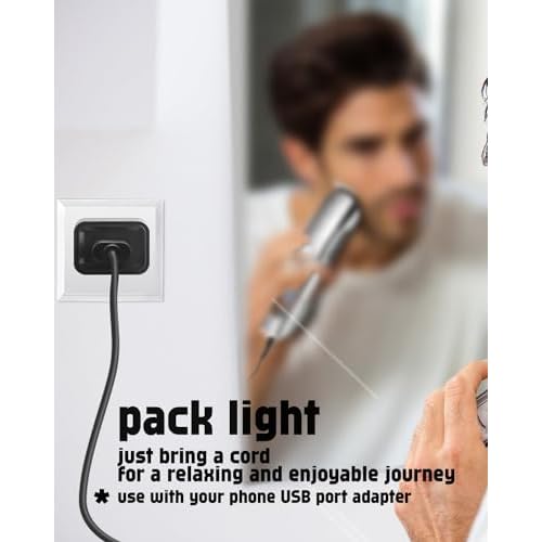 uijino USB Charging Cable Compatible with Ufree Beard Trimmer, 5V Charger for Ufree Electric Hair Trimmer U-1176 Hair Cutting Kits Body Shaver Hair Clippers Razor, 1 Cleaning Brush, 3.3ft Power Cord