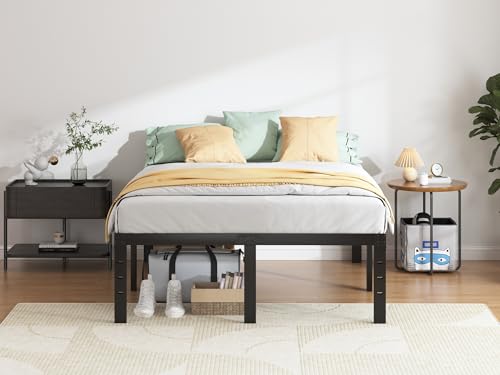 QEROMY Full Size Bed Frame - 18 Inch Sturdy Platform Bed with Storage