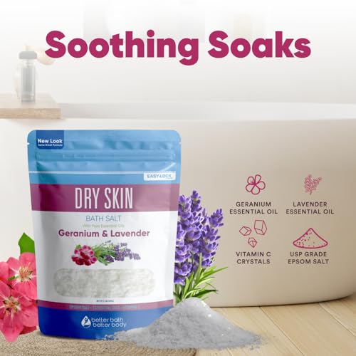 Better Bath Better Body 32 oz Epsom Bath Salt with Essential Oils for Dry Skin - Geranium & Lavender, Pack of 1