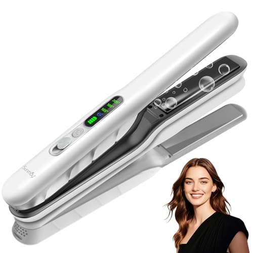 Cordless Hair Straightener & Curler 2-in-1 with Ionic Care - White Plus