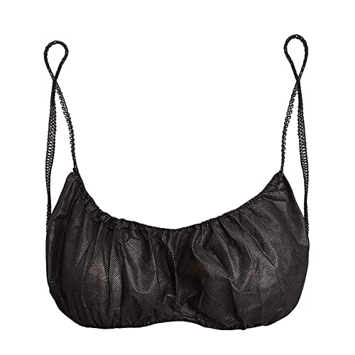 Disposable Large Black Bras 50-Pack for Spray Tanning & Spa Services