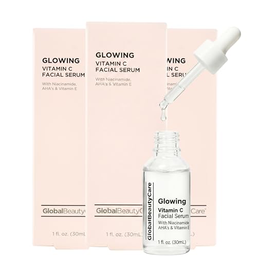 Global Beauty Care Vitamin C Facial Serum ? Niacinamide, AHA & Vitamin E, 3-Pack (3x 1 fl oz)