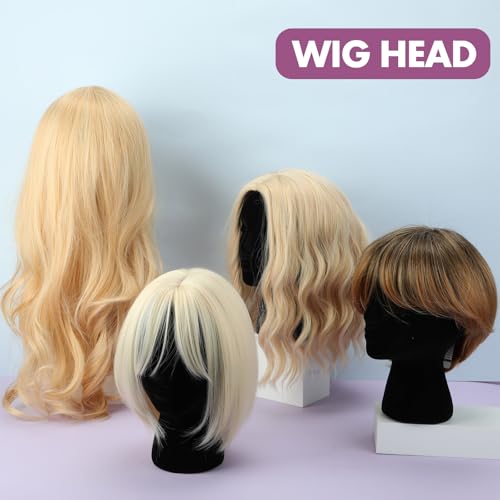 6 Pcs 11 Inch Black Foam Mannequin Heads for Wigs Display & Styling with Pins - Variation of THIS listing