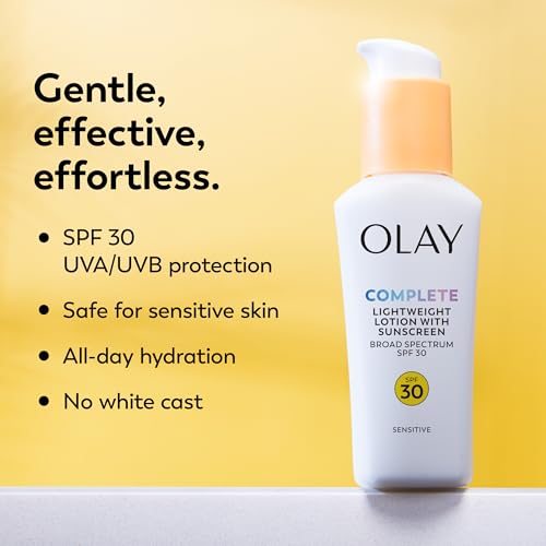 Olay Face Moisturizer with SPF 30 - Fragrance-Free, Sensitive Skin, 2.5 Oz Pack of 2
