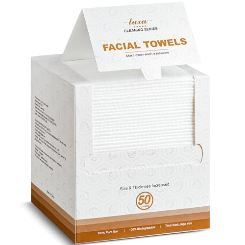 Disposable Face Towel,Biodegradable Facial Towels,Extra Thick Soft Large Clean Facial Towels Plant Fiber Facial Washcloth Dry Wipes for Sensitive Skin,Travel,Makeup Remover