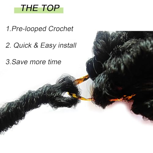 Butterfly Locs Crochet Hair 12 Inch 1B Black - 6 Packs Short Bob Style with Beads (Variation: 1B# / 12 Inch)