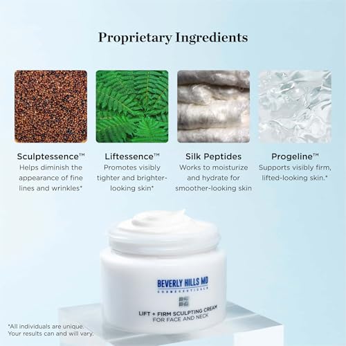 Beverly Hills MD Fresh Lift & Firm Sculpting Cream for Face & Neck - Anti-Aging, Moisturizing, Tightening