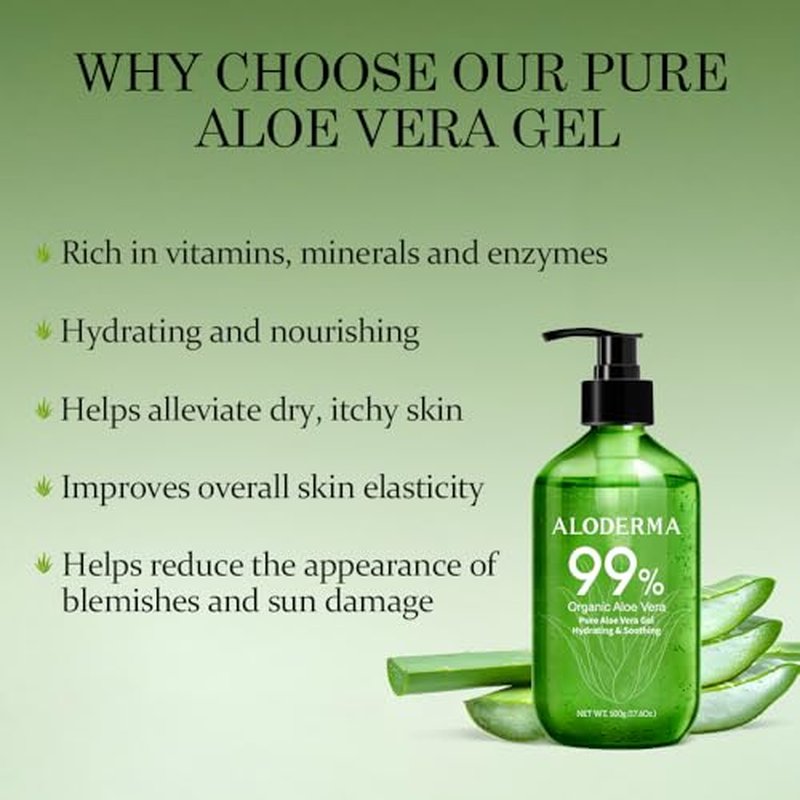 Aloderma Aloe Vera Gels, 2 pieces - 500g Aloe Vera Gel, 300g Aloe Vera Gel
