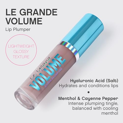 Vivienne Sab? Le Grand Volume Plumping Lip Gloss ? Hyaluronic Acid Moisturizing Lip Gel, Cayenne Pepper + Menthol Cooling Tingle, High-Shine Non-Sticky Finish, Cruelty-Free, Shade Chablis, 3 ml