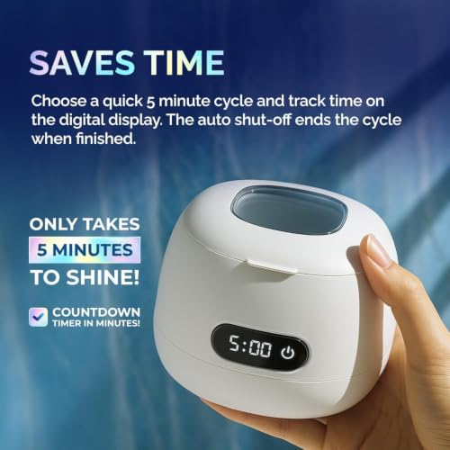Ultrasonic Dental Retainer Cleaner Machine 45kHz UV Light 200ml Tank