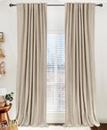 Blackout Linen Textured Curtains for Bedroom 50W x 120L - Oatmeal, Pack of 2