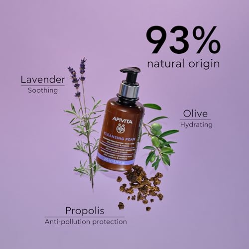 Hydrating Cleansing Foam for Face & Eyes with Olive Lavender & Propolis