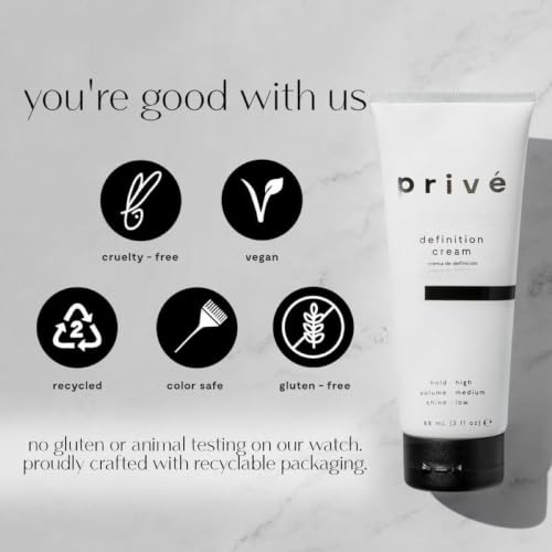 Prive Hair Cream for Frizz Control, Strong Hold, 3 oz - Sleek & Polished Style