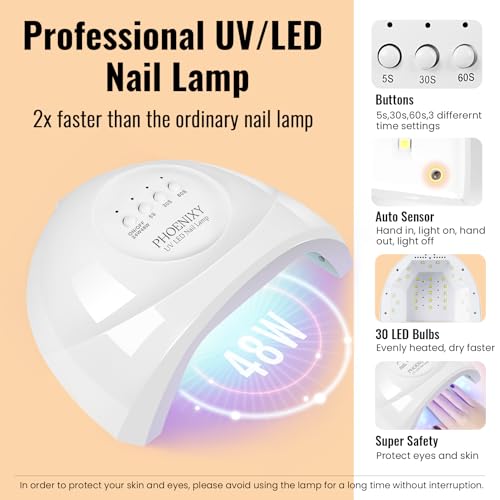 Gel Nail Polish Kit with Nail Drill UV Lamp and Decoration - Candy Pearl Variation