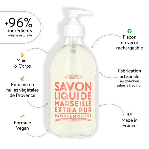 Liquid Hand Soap with Pink Grapefruit - 16.7 Fl Oz Refillable Bottle