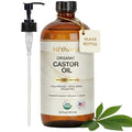 Terravera NIYAVERA Organic Castor Oil 16oz – Cold Pressed, Hexane Free, Glass Bottle