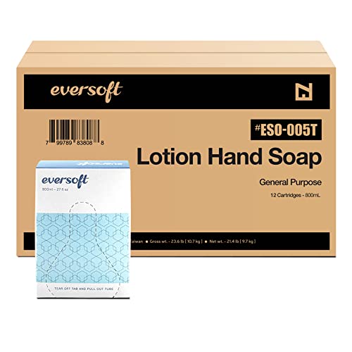 EZBRND Eversoft Hand Soap Refill Bag-in-Box 800ml - Pack of 12, EZPULL Brand