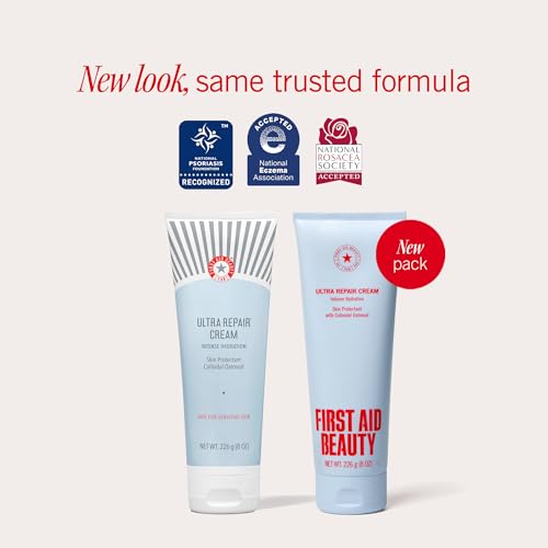 First Aid Beauty - Ultra Repair Cream - Intense Hydration Face & Body Moisturizer - Whipped Colloidal Oatmeal Clinically Proven to Strengthen Skin Barrier in 7 Days - Helps Relieve Eczema, 8 oz
