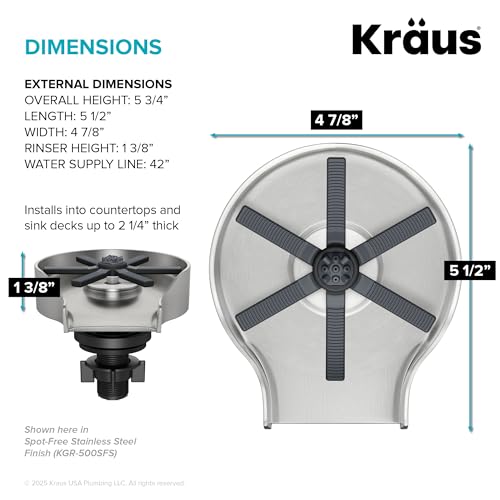 Kraus CleanMate Glass Rinser for Kitchen Sink - Matte Black Finish