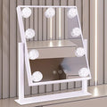 BWLLNI White-Diamond Vanity Makeup Mirror with Lights, 14.1"L x 11.8"W, 9 LED Bulbs
