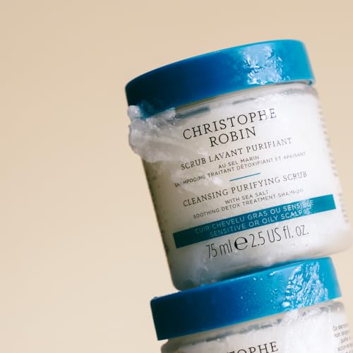 Christophe Robin Purifying Scalp Scrub with Sea Salt 2.5 Fl Oz – Exfoliating Treatment