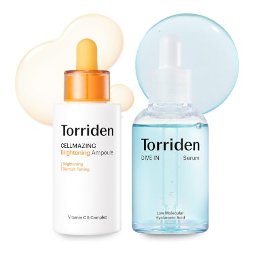 Torriden DIVE IN Serum 1.69 fl.oz + CELLMAZING Vita C Ampoule 1.01 fl.oz | Serum Duo to Get Glass Skin | Refining Skin Texture | Korean Skin Care