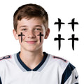 144Pairs 2Style Cross Eye Black Temporary Tattoos, Smudgeproof EyeBlack Sticker for Football Baseball Softball Lacrosse Themed Birthday Party Supplies