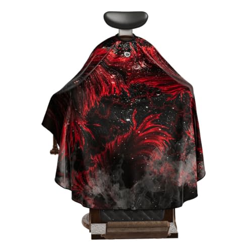Professional Hairdressing Cape with Adjustable Neck for Barbers and Salons - Red