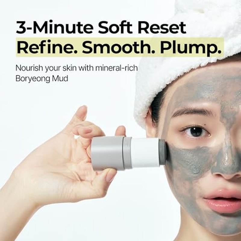 BRMUD Relief Mud Stick Mask | ATEEZ Pick- 3-Minute Pore Mask Skincare w/Boryeong Mud, Tea Tree Oil & PHA ? Absorbs Oil, Decongests Pore & Smooths Skin ? Korean Clay Stick Mask (1.05 oz)