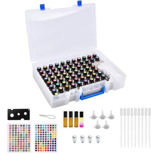 Essential Oil Storage Box for 75 Bottles - Clear Organizer with Foam Inserts