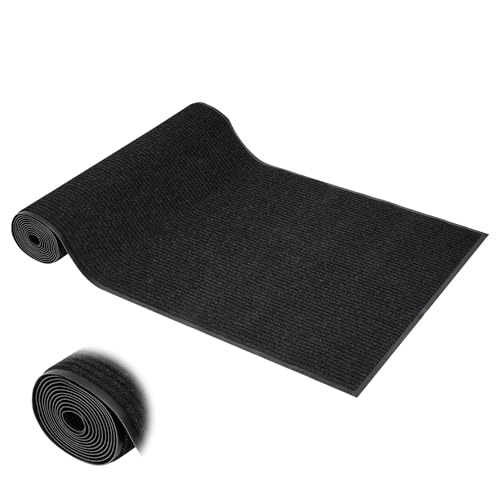 Foriy 3'x16'5" Indoor Outdoor Commercial Floor Mat Black - Cuttable Rug for Home & Entrance
