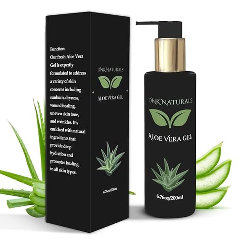 Aloe Vera Gel made from fresh 100% Pure Aloe - Sunburn Relief - Calms Irritated Skin - Hydrates - With Niacinamide - For Face, Body, and Hair - Vegan, No Fragrance - 200ml