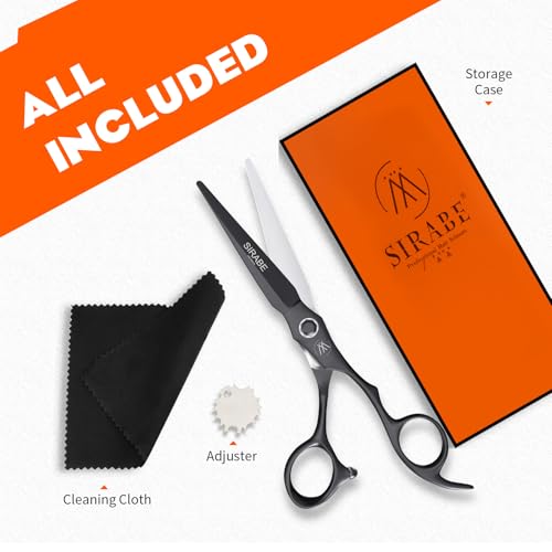 Sirabe Professional Hair Cutting Scissors - Ultra Sharp 440C Stainless Steel Barber Shears for Salon & Home