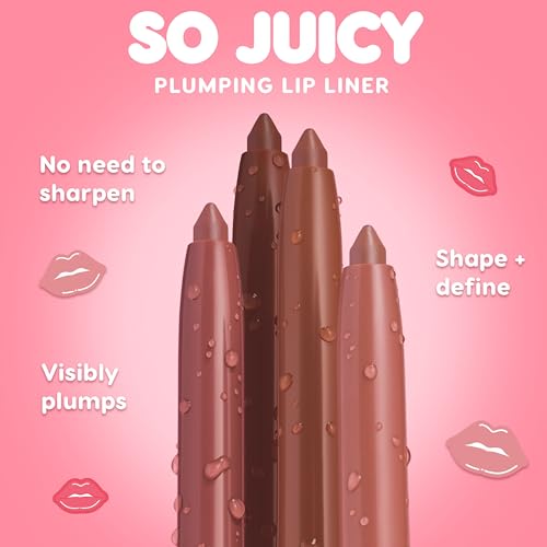 ColourPop So Juicy Plumping Lip Liner Set - Neutral Mauve, Pink & Nude Shades with Peptides & Peppermint - Westwood / Tease / Group Chat