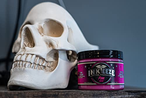 INK-EEZE Pink Tattoo Ointment 6oz for Artists & Aftercare - Vegan, Cruelty-Free, Made in USA, Bubble Gum Scent, 1 Pack