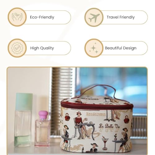 Vanity Bag for Women - Makeup & Toiletry Case, Rendezvous Design