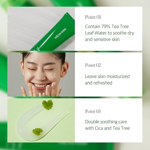 Papa Recipe Tea Tree Control Soothing Cream(3.38fl oz/100ml) - Soothing & Hydrating Face Moisturizer Cream for Dry Skin, Oil Water Balance Care, Sensitive, Acne-Prone Skin Friendly, Korean Face Cream