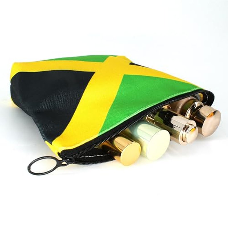 Canvas Makeup Bag Travel Toiletry Bag Makeup Bag for Women Girls Jamaica Flag Reggae(Jamaican-20PCS)