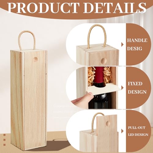 Suzile Light Brown 12-Piece Wooden Wine Box Set Gift Holder for Bottles