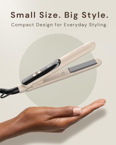ANNLARY Mini Travel Hair Straightener with LED Display & Ionic Care